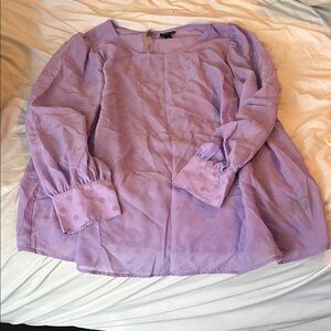 torrid Lilac Sheer Long-Sleeve Blouse